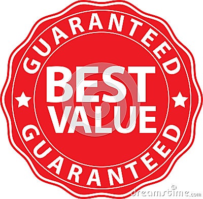 Best value guaranteed red sign, vector illustration Vector Illustration