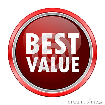 Best Value round metallic red button Vector Illustration