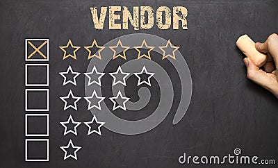 Best vendor five golden stars.Chalkboard Stock Photo