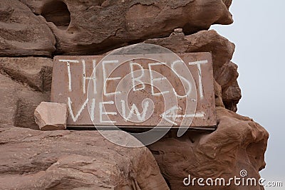 The Best view direction, way inscription sign Stock Photo