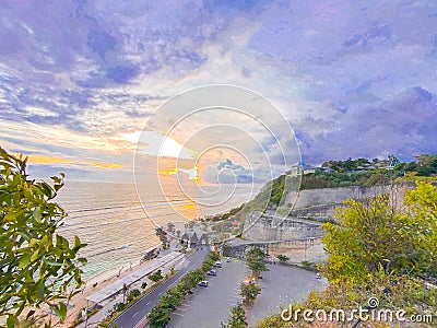 Best view of Melasti beach Stock Photo