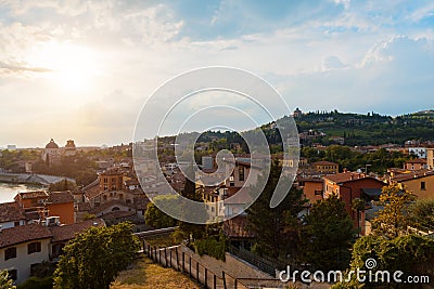 The best view on Verona hills in the evening Stock Photo