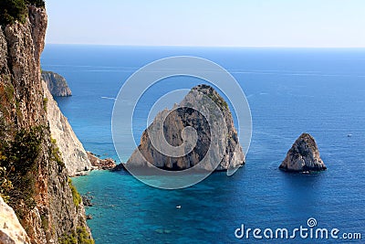 The best views of the Big and Small Mizithra island of Zakynthos, Greece Stock Photo