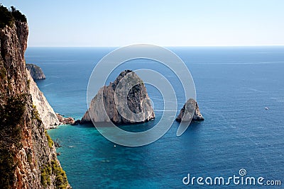 The best views of the Big and Small Mizithra island of Zakynthos, Greece Stock Photo