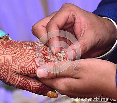 Best wedding ring ceremony photos Stock Photo