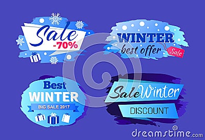 Best Winter Big Sale 2017 Special Offer Discounts Vector Illustration