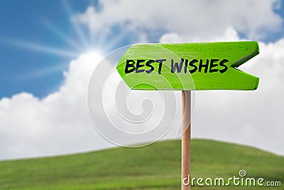 Best wishes sign arrow sign Stock Photo