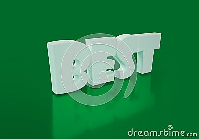 Best word on Green background .3D Illustration Stock Photo
