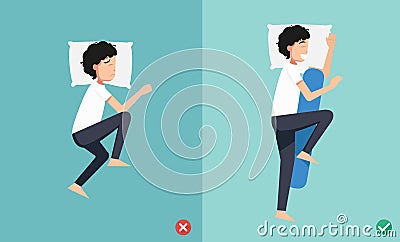 Best and worst positions for sleeping, illustration Vector Illustration