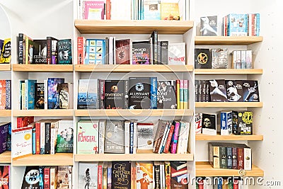 Bestseller Books For Sale On Library Shelf Editorial Stock Photo