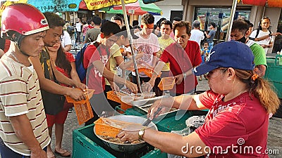 Bestseller Streetfood is Tempura Hot and Spicy Editorial Stock Photo