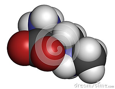 beta-Methylamino-L-alanine BMAA toxic amino acid molecule. Produced by cyanobacteria. 3D rendering. Atoms are represented as. Stock Photo