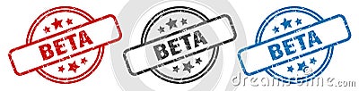 beta stamp. beta round isolated sign. Vector Illustration