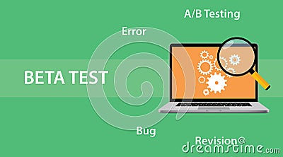Beta testing concept for programming illustration Vector Illustration