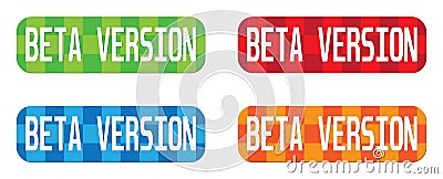 BETA VERSION text, on rectangle, zig zag pattern stamp sign. Stock Photo