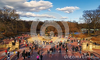 Bethesda Terrace and Fountain in Central Park New York Editorial Stock Photo