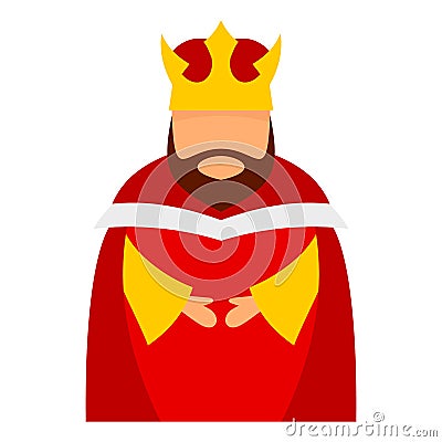 Bethlehem king icon, flat style Vector Illustration