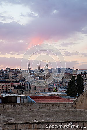 Bethlehem view from rooftop - Palestine Stock Photo