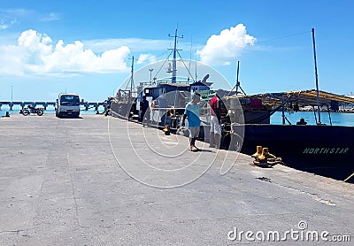 Betio Wharf, South Tarawa Editorial Stock Photo