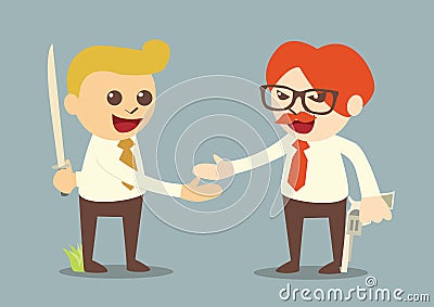 Betrayal in business, Vector Illustration