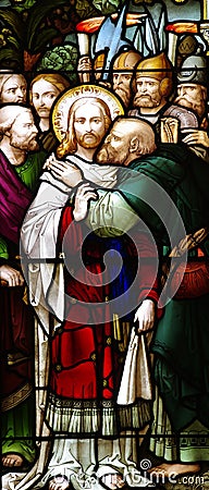 The betrrayal of Jesus Christ Stock Photo