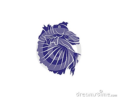 Betta fish vector illustration, fighting fish logo design template Vector Illustration