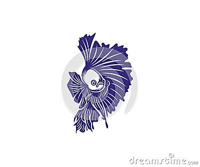 Betta fish vector illustration, fighting fish logo design template Vector Illustration