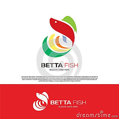 Betta hobby fish logo template design Vector Illustration