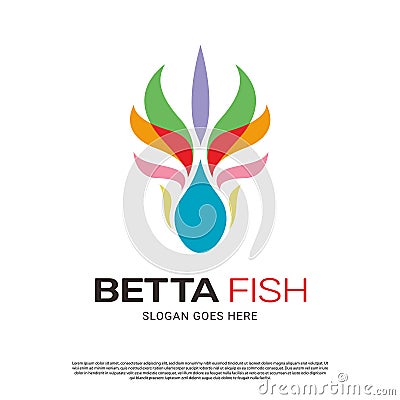 Betta hobby fish logo template design Vector Illustration