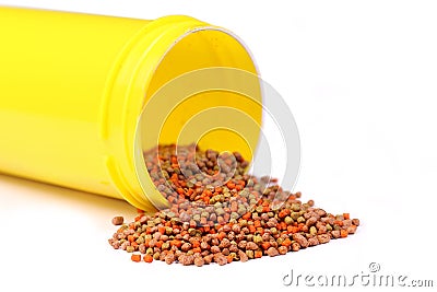 Betta pellets fish food for aquarium Stock Photo