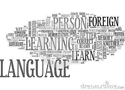 A Better Reason To Learn Foreign Language Word Cloud Stock Photo