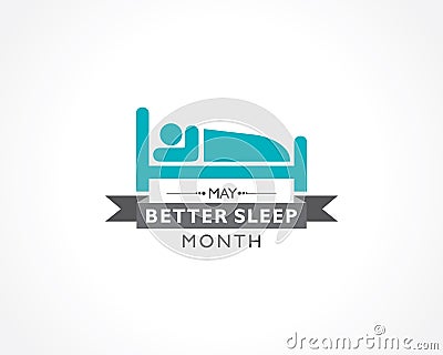 Better Sleep Month observed each year in May Vector Illustration