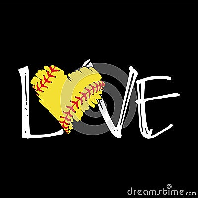 I love baseball, softball vector t shirt design vector Vector Illustration