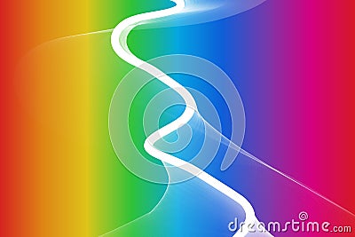 Beuatiful abstract background with smooth spectrum color gradient and white plame wave curve Stock Photo