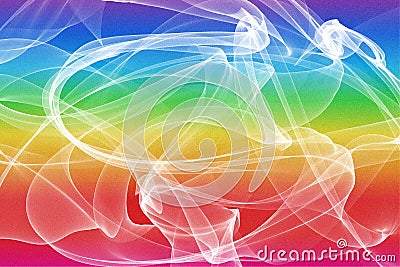 Beuatiful abstract background with smooth spectrum color gradient and white plame wave curve Stock Photo