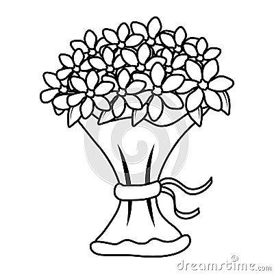 Beutiful flowers bouquet icon Vector Illustration