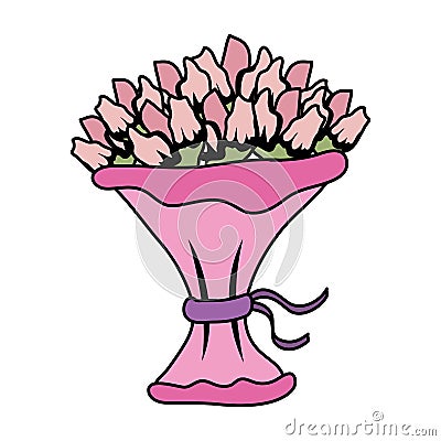 Beutiful flowers bouquet icon Vector Illustration