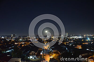 Beutiful Night View Moon Sky Stock Photo