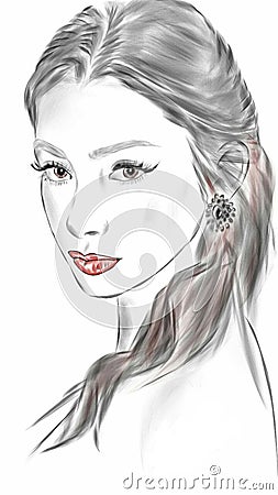 illustrated woman Stock Photo