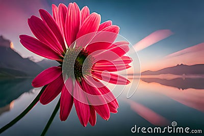 Beuty flower pink and red Ai generated Stock Photo