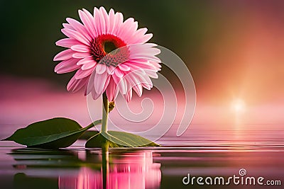 Beuty flower pink and red Ai generated Stock Photo