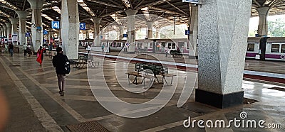 Beuty indian navi mumbai panvel local train station Editorial Stock Photo