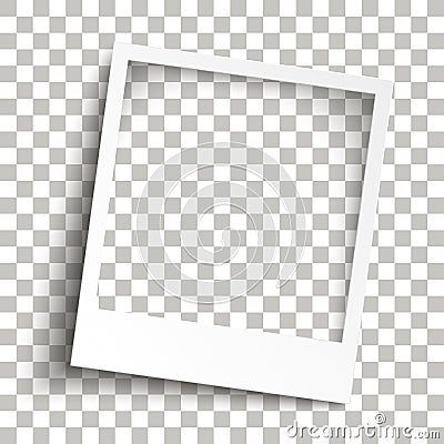 Bevel Instant Photo Frame Transparent Shadows Vector Illustration