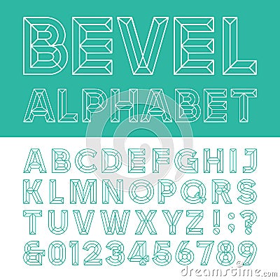 Beveled Alphabet Vector Font. Vector Illustration