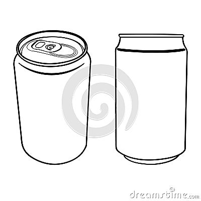 Beverage can outline vector Vector Illustration