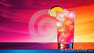 beverage cocktail tequila drink sunset Cartoon Illustration