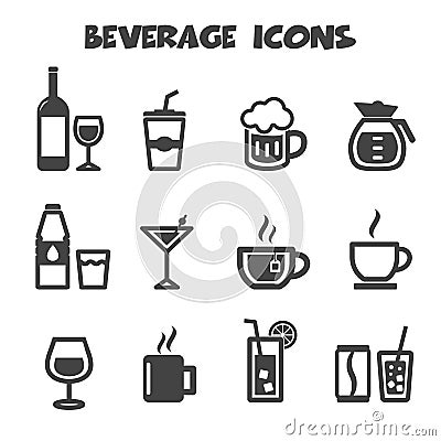 Beverage icons Vector Illustration