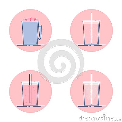 Beverage icons Vector Illustration
