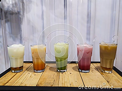 Beverages photography . Beverages menu . Coffee menu . Cafee menu . Colorful beverages Stock Photo