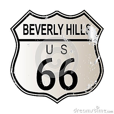 Beverly Hills Route 66 Vector Illustration